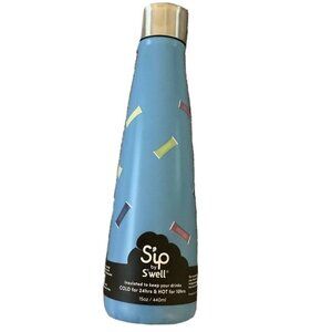 Sip by Swell Water Bottle 15oz Blue Stainless Steel Insulated Confetti Candy